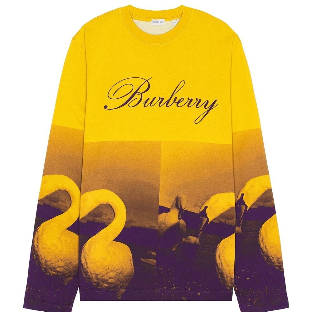 NWOT Burberry Football Sweater in Pear Ip Pattern - Picture 1 of 3